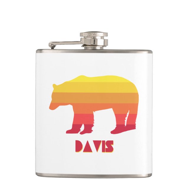 Davis West Virginia Rainbow Bear Hip Flask (Front)