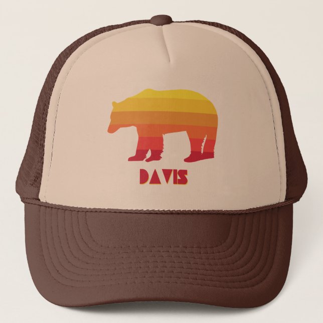 Davis West Virginia Rainbow Bear Trucker Hat (Front)