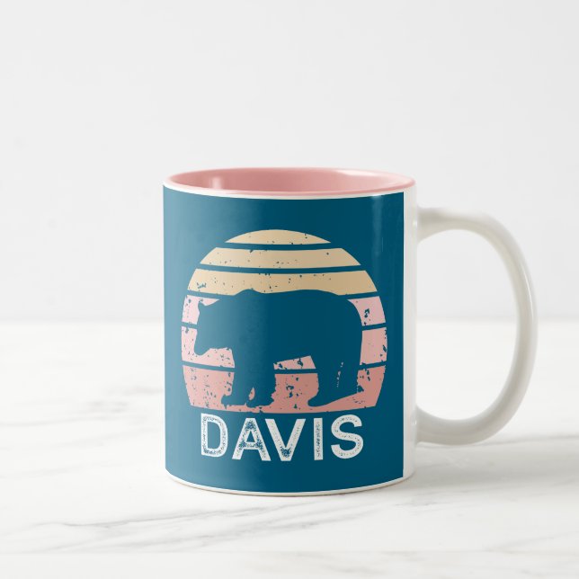 Davis West Virginia Retro Bear Two-Tone Coffee Mug (Right)