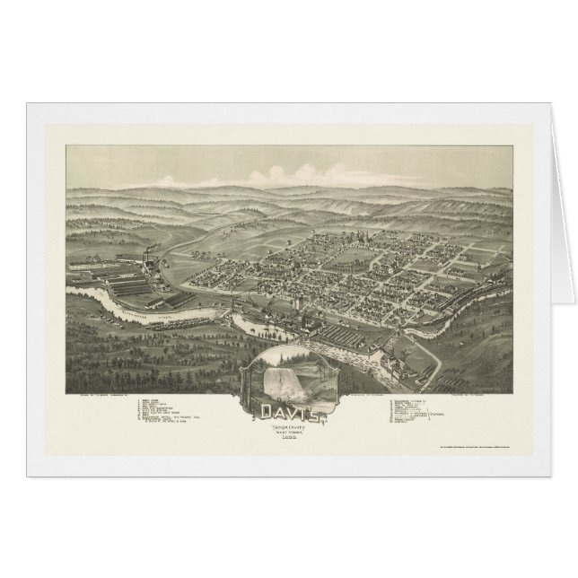Davis, WV Panoramic Map - 1898 (Front Horizontal)