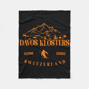 Davos Klosters Ski Resort Swiss Alps Skiing Switze Fleece Blanket