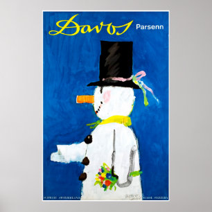 Davos, Parsenn, Suisse, affiche de ski