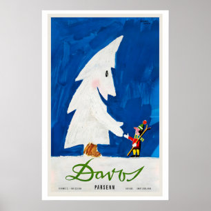 Davos Parsenn Suisse Affiche de ski vintage