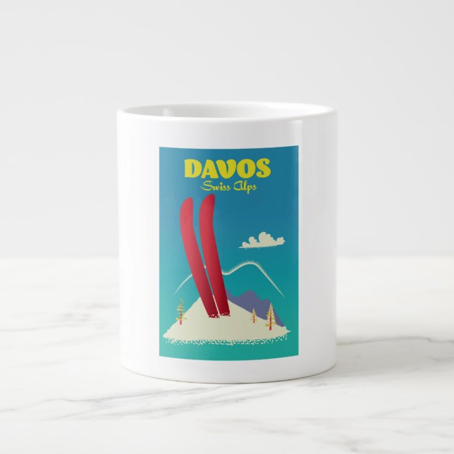 Davos Swiss Alps Large Coffee Mug (Front)