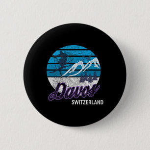 Davos Swiss Alps Switzerland Ski Resort Snowboardi 2 Inch Round Button