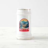 Davos Switzerland Travel Art Emblem