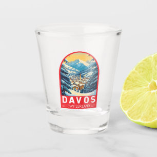 Davos Switzerland Travel Art Emblem Shot Glass