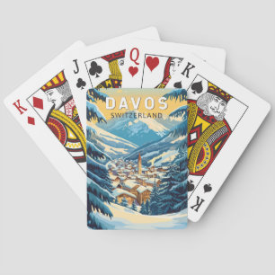 Davos Switzerland Travel Art Vintage Playing Cards