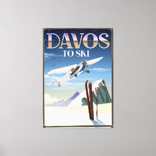 Davos Switzerland travel poster Canvas Print