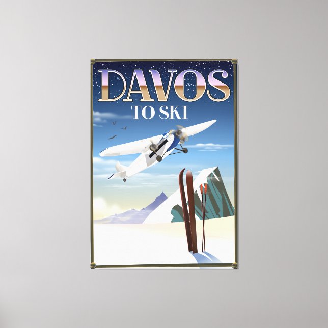 Davos Switzerland travel poster Canvas Print (Front)