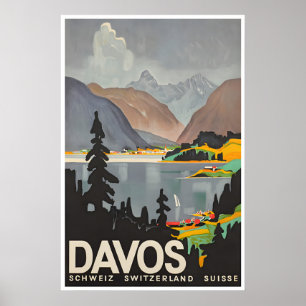 Davos Wall Art Switzerland Poster Swiss Gift Print