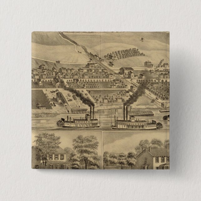 Davosburgh coal works 2 inch square button (Front)