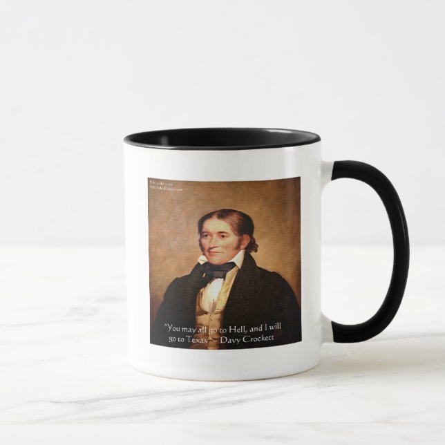 Davy Crockett "Going To Texas" Humour Quote Mug (Right)