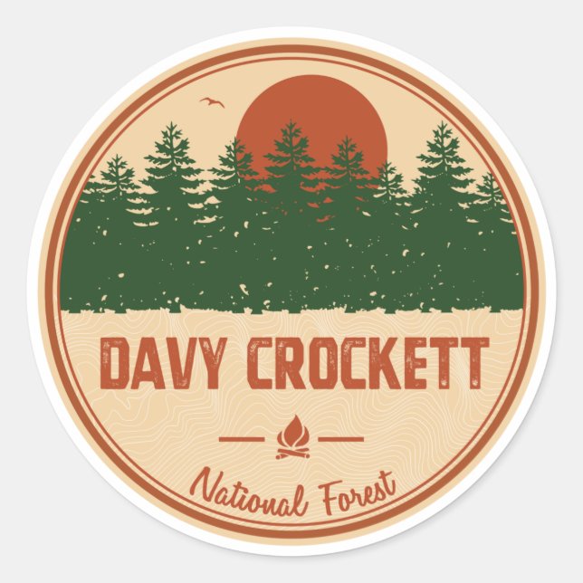 Davy Crockett National Forest Classic Round Sticker (Front)