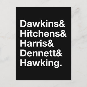 Dawkins&Hitchens&Harris&Dennett&Hawking - Science Postcard