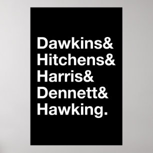 Dawkins&Hitchens&Harris&Dennett&Hawking - Science Poster