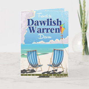 Dawlish Warren Devon vintage train poster Holiday Card