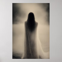 Dawn - AI Fantasy Art Print Black and White