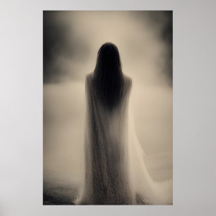 Dawn - AI Fantasy Art Print Black and White