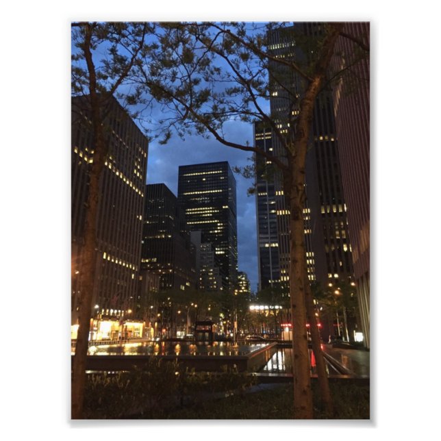 Dawn at Rockefeller Centre NYC Architecture Lights Photo Print (Front)