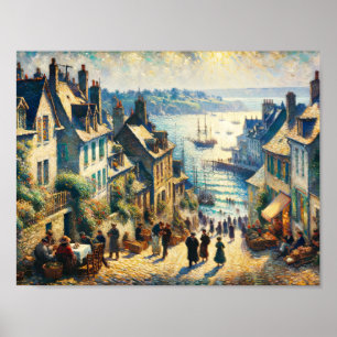 Dawn at the Seaside Village Poster