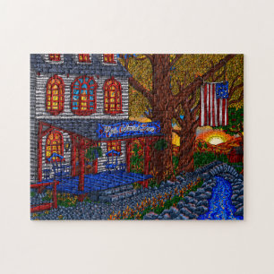 Dawn at Ye Olde Colonial Inn Jigsaw Puzzle