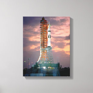 Dawn breaks behind ASTP Saturn IB CDDT Canvas Print
