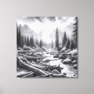 Dawn Breaks Over the Pine-Covered Hills Canvas Print