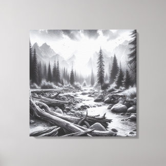 Dawn Breaks Over the Pine-Covered Hills Canvas Print