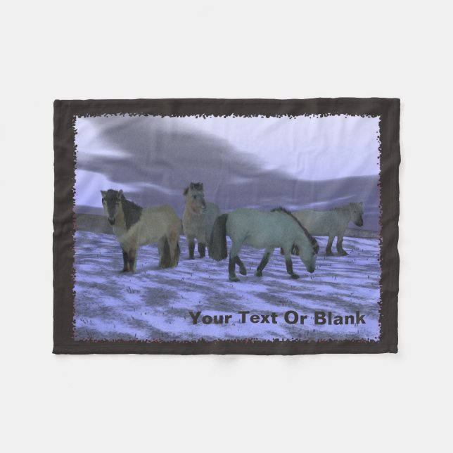 Dawn Horse Fleece Blanket (Front (Horizontal))