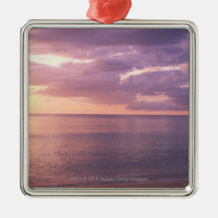 Dawn meets beach metal ornament