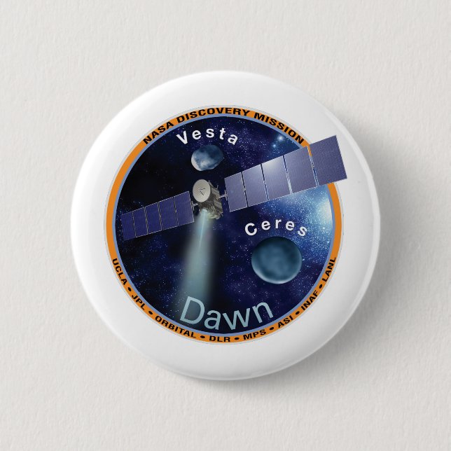 Dawn Mission Patch  2 Inch Round Button (Front)