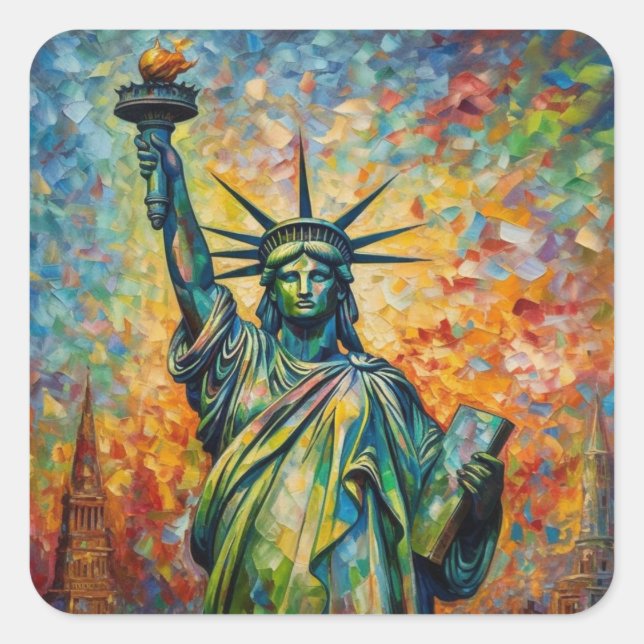 Dawn of Liberty Square Sticker (Front)
