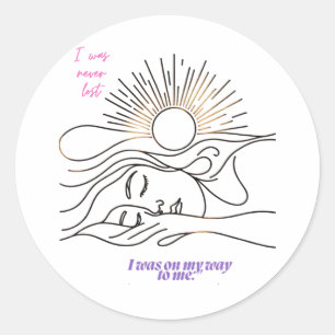 Dawn of Self-Discovery: Empowering Minimalist Art Classic Round Sticker