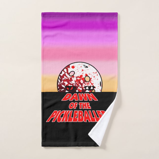 Dawn of the Pickleballer Halloween Horror Zombie Hand Towel (Hand Towel)
