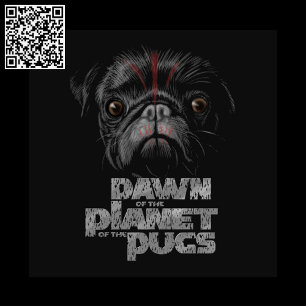Dawn Of The Planet Of The Pugs Round Pillow