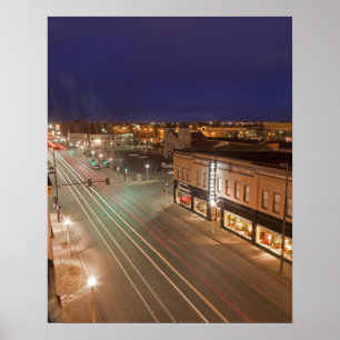Dawn on Main Street of Bismarck, North Dakota Poster