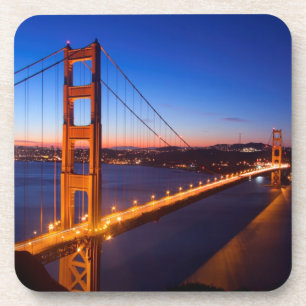Dawn over San Francisco and Golden Gate Bridge. Coaster