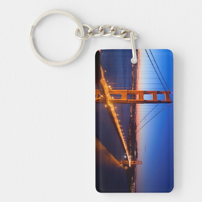 Dawn over San Francisco and Golden Gate Bridge. Keychain (Front)