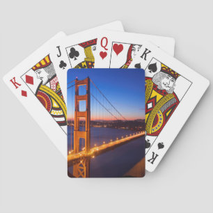 Dawn over San Francisco and Golden Gate Bridge. Playing Cards