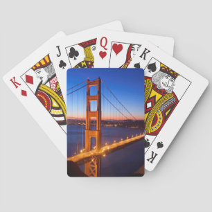Dawn over San Francisco and Golden Gate Bridge. Playing Cards