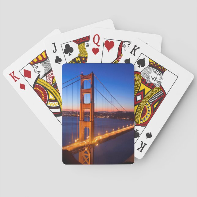 Dawn over San Francisco and Golden Gate Bridge. Playing Cards (Back)