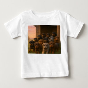 Dawn Parade: Rottweiler Puppies Emerging from the  Baby T-Shirt