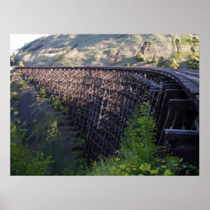 Dawn Sun, Bridge 22, Camas Prairie Railroad Poster