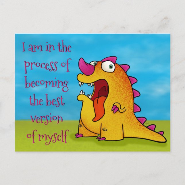 Dax the Dino avec devis, carte postale (Devant)
