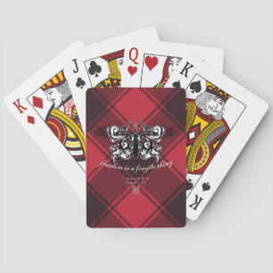 Day : 11 - "Freedom" Playing Cards Red Plaid