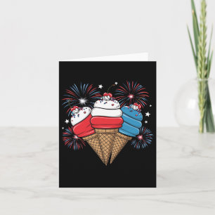 Day 4th Of July Ice Cream Women Men Kids Card