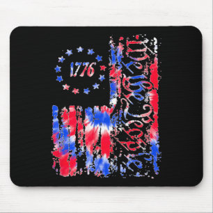 Day American Flag Patriotic 1776 We The Tie Dye Mouse Pad