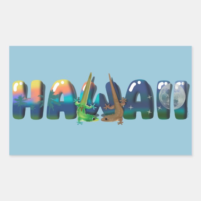DAY AND NIGHT HAWAII GECKOS  STICKER (Front)