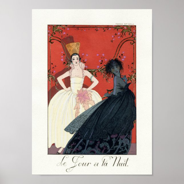 Day and Night in Paris Art Deco Poster (Front)